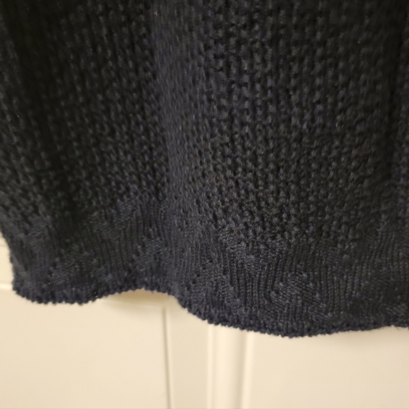 Cherokee knit crochet Navyblue oversize Granny Granma V-neck Sweater vest size M - Picture 4 of 8